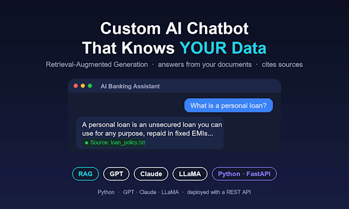 build a custom ai chatbot with rag using gpt or claude or llama