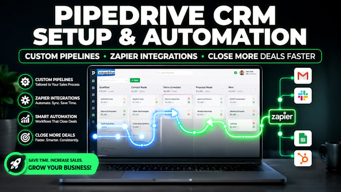 setup pipedrive CRM automate workflows zapier integrations zapier pipedrive