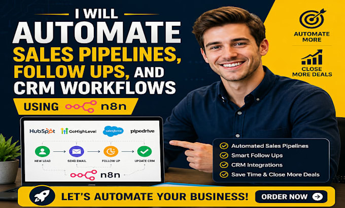 automate sales pipelines, follow ups, and CRM workflows using n8n