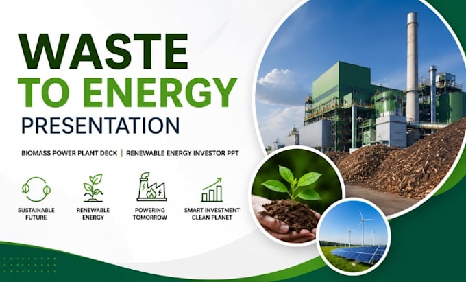 waste to energy presentation, biomass power point deck, renewable investor PPT