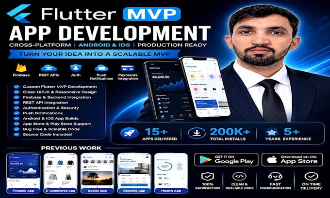 build a flutter mvp mobile app for android and ios