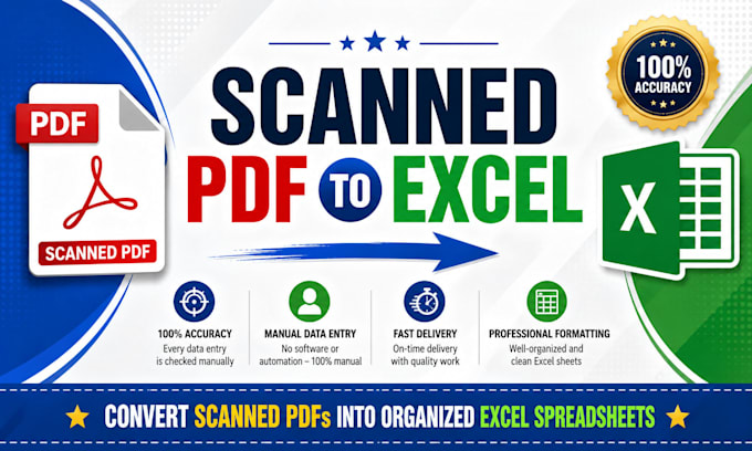 manually convert scanned PDF to excel accurately