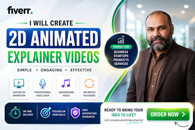 custom and eye catching 2d animated explainer videos