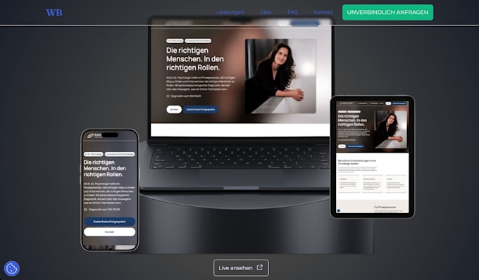 design and build a conversion focused webflow website in german