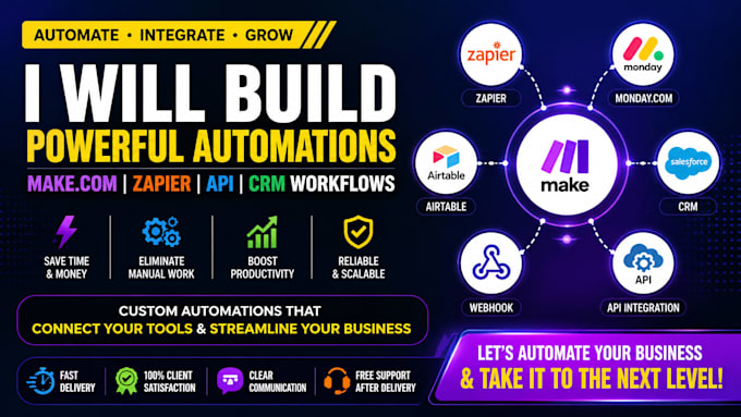 build make com zapier API and CRM automation worksflow