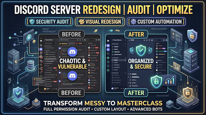 redesign, audit, and optimize your existing discord server