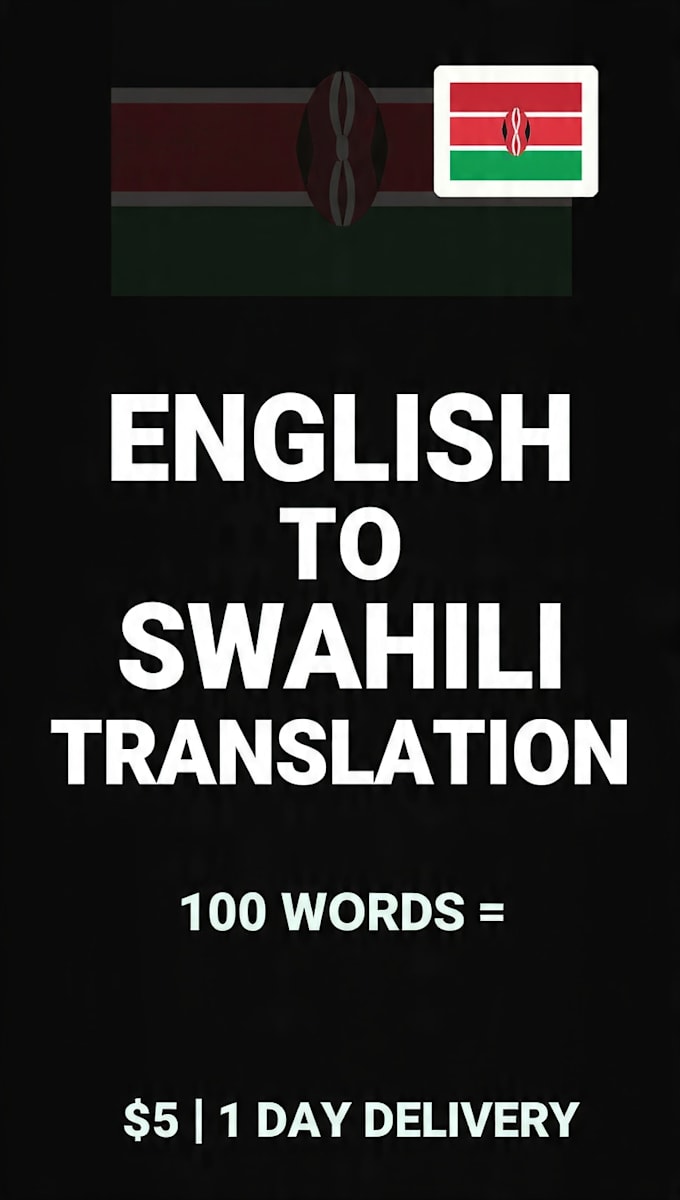 translate your book, app, or script to authentic swahili for east africa