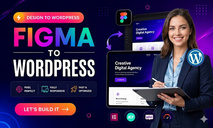figma to wordpress conversion, responsive fast fast loading