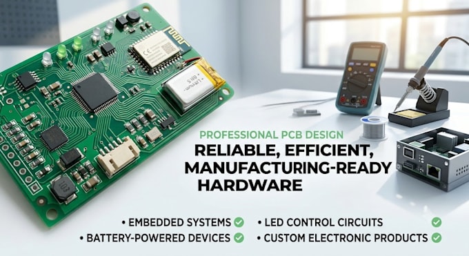 design custom pcb, lipo charging circuits, led drivers,embedded systems