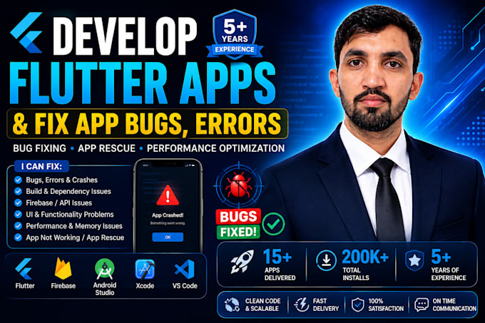 fix bugs, crashes and build errors in your flutter app