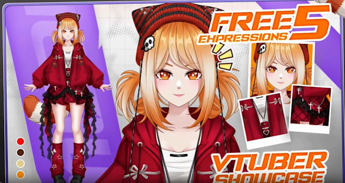 design and rig live2d vtuber model anime live 2d vtuber rigging for vtube studio