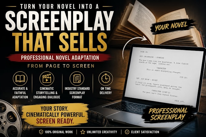 adapt your novel or book into a professional screenplay or movie script