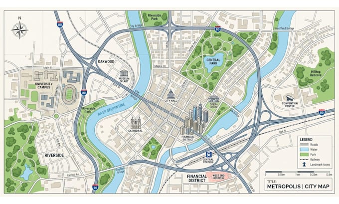 create custom gis mapping, cartography, vector map design and map illustration