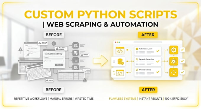 write custom python scripts for data scraping and automation