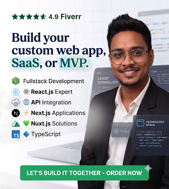 develop your custom web app, saas or mvp
