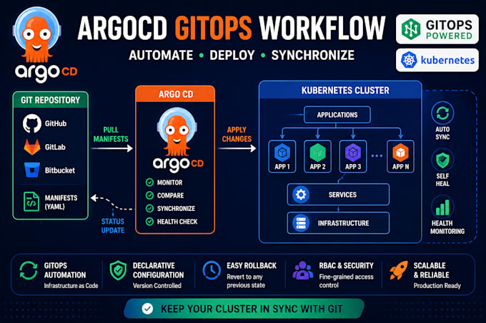setup argocd gitops deployment for kubernetes cluster