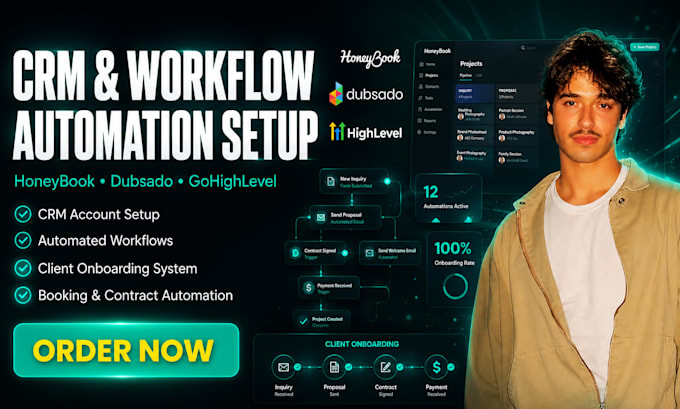 setup honeybook dubsado hubspot gohighlevel acuity scheduling crm workflow