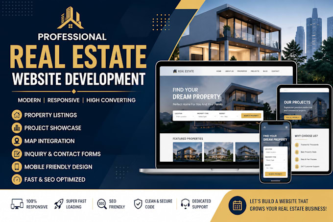 design and develop a modern real estate website
