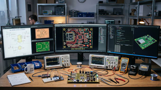 design led driver pcb power electronic pcb esp32 pcb   and schematic design