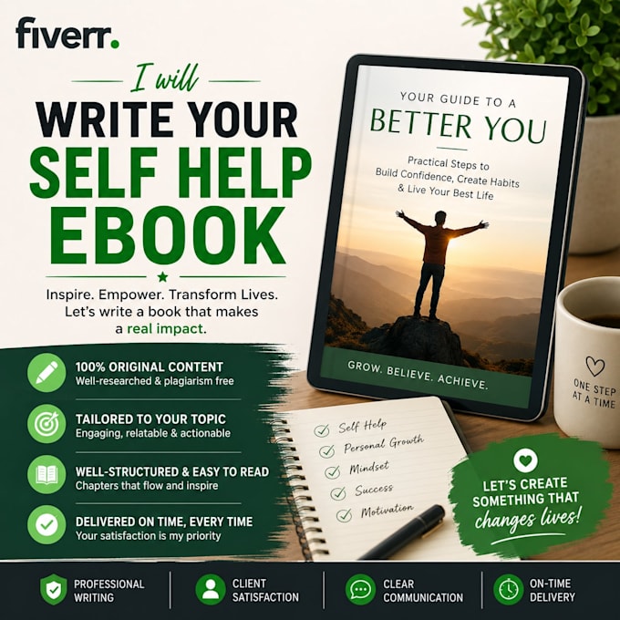 be self help ebook writer, self help journal, ghostwriter, non fiction ebook