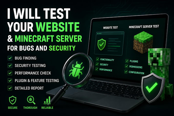 test your website and minecraft server for bugs and security