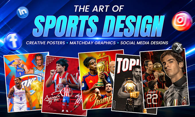 design professional football, basketball and sports posters