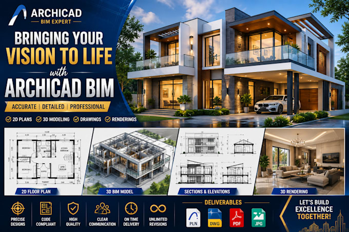 deliver archicad bim modeling, documentation, and layouts