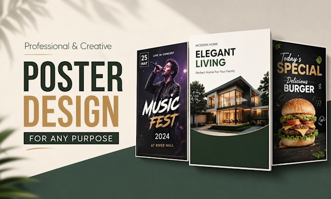 create professional and modern digital posters