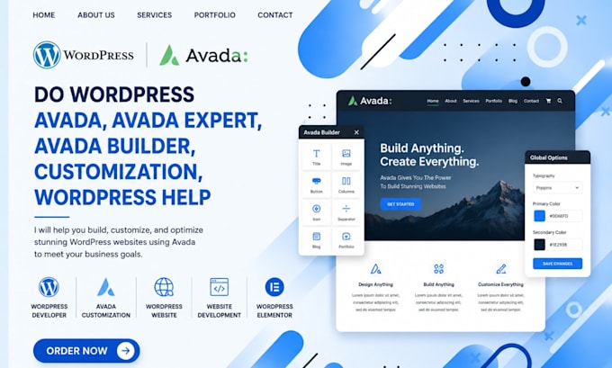 do wordpress avada, avada expert, avada builder, customization, wordpress help