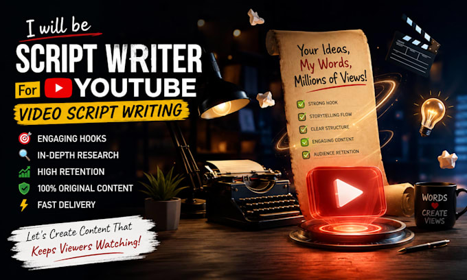 be script writer for youtube video script writing