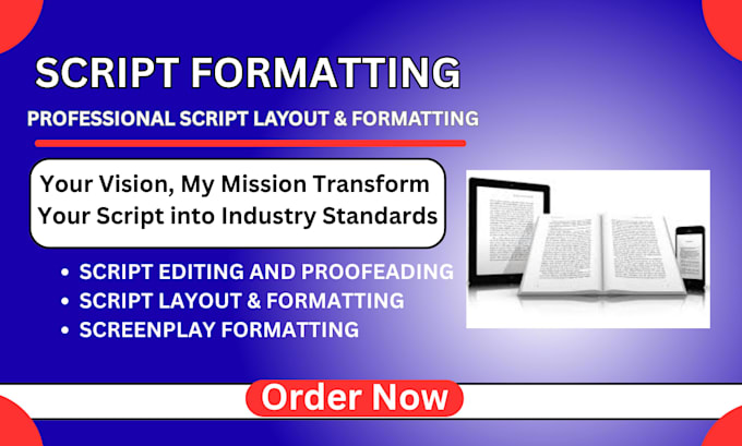 edit proofread and format movie script screenplay script formatting