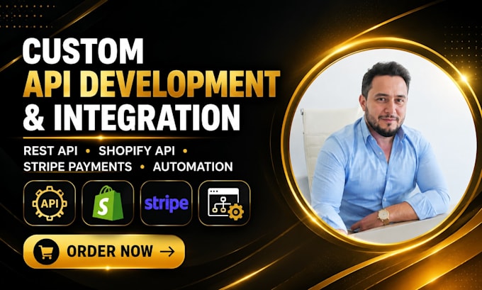 build custom rest API third party API shopify API and stripe payment integration