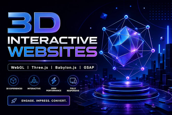 develop stunning webgl, three js, or babylon js 3d interactive websites