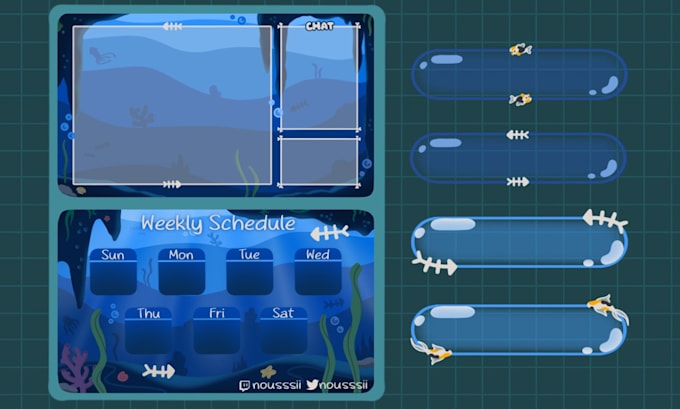 design cute twitch overlay packages