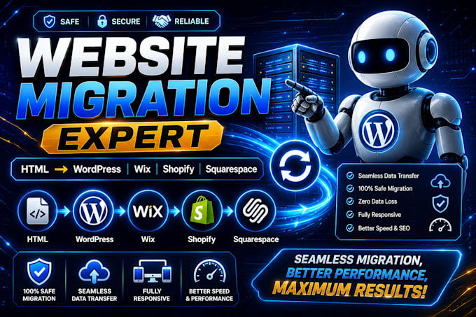 migrate claude code HTML website to wordpress wix shopify framer site migration