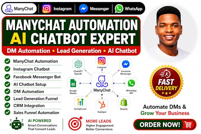 create manychat automation, instagram chatbot, ai chatbot, dm automation