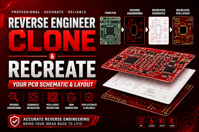 reverse engineer clone and recreate your pcb schematic and layout