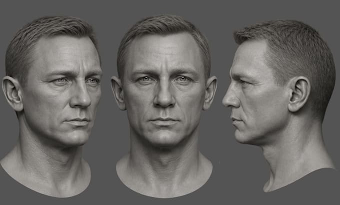 realistic 3d head model 3d bust face model 3d character model for 3d printing