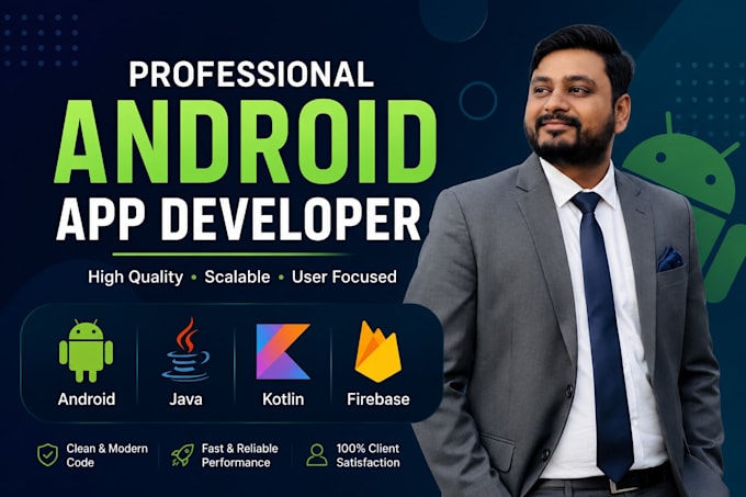 develop native android app using kotlin java and firebase