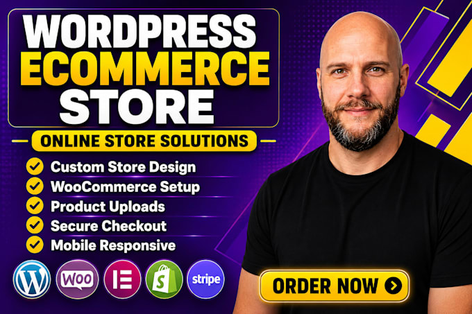build ecommerce website online store, design and develop wordpress website