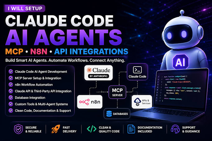 setup claude code ai agents n8n claude API integration fable 5 mcp claude cowork
