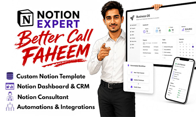 build custom notion template, dashboard, CRM and workspace as your notion expert