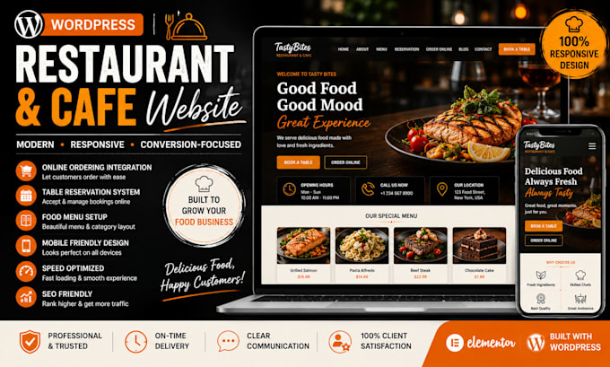 design a professional wordpress restaurant and café websites