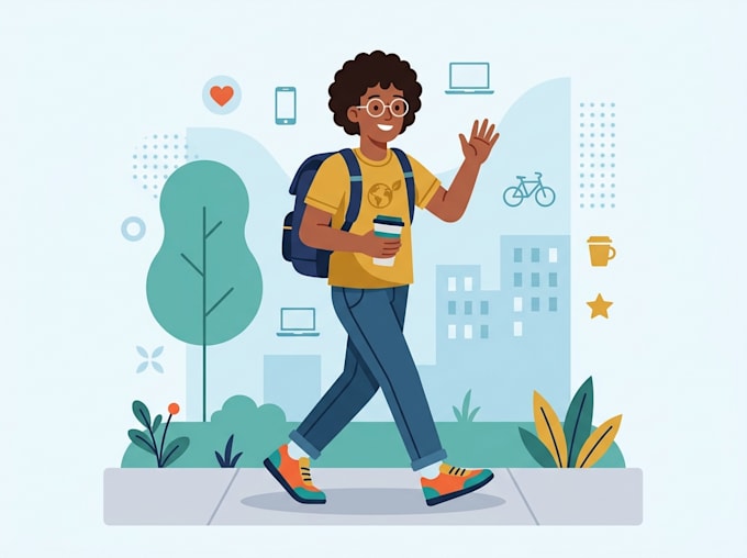 flat vector character illustration for anything