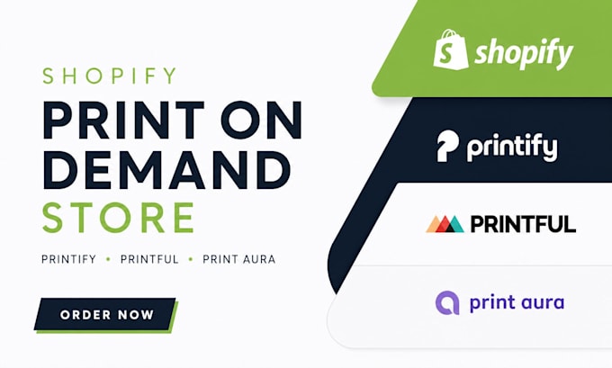 setup shopify dropshipping store printify printiful printsome print aura pod