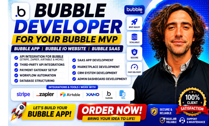 do bubble website bubble developer bubble mvp, saas or web app with ai automatio