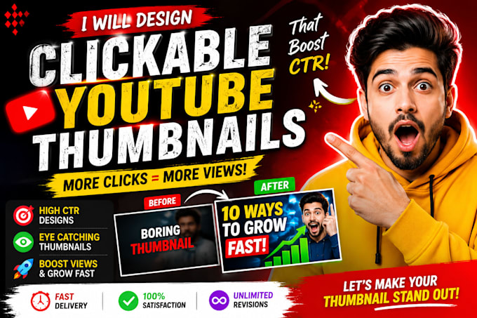 design clickable youtube thumbnail that boost CTR