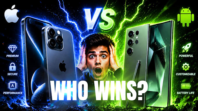 design eye catching youtube comparison and vs thumbnails