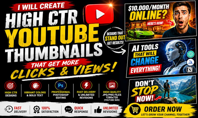 create high CTR youtube thumbnails