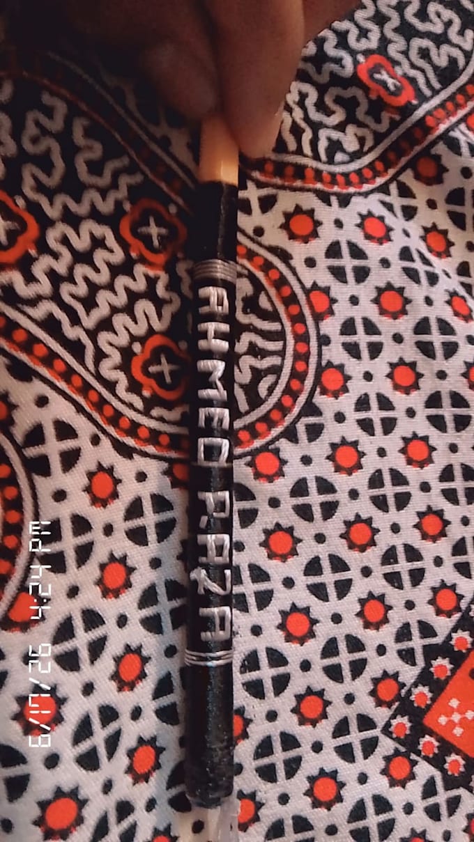 design your name on custom pen with thread work
